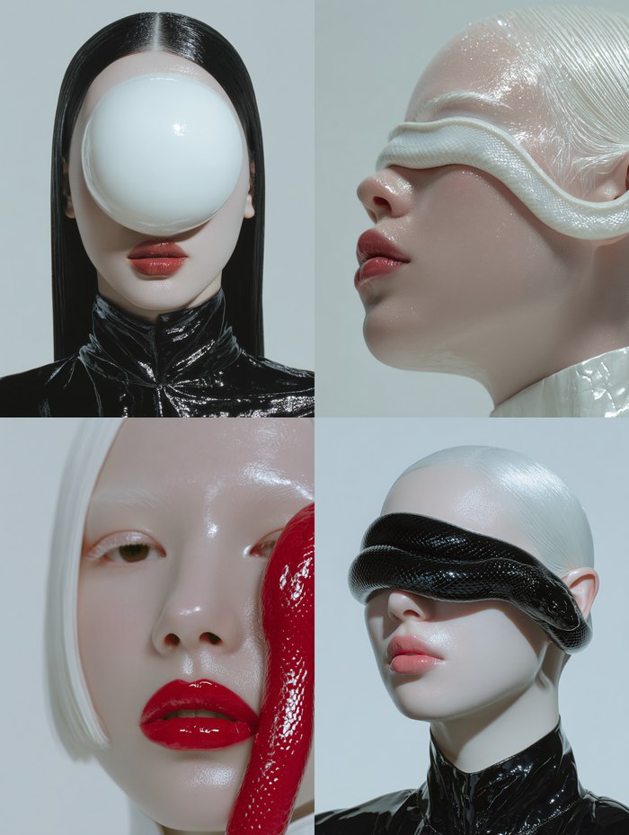 Glossy Surreal Fashion Portrait template result