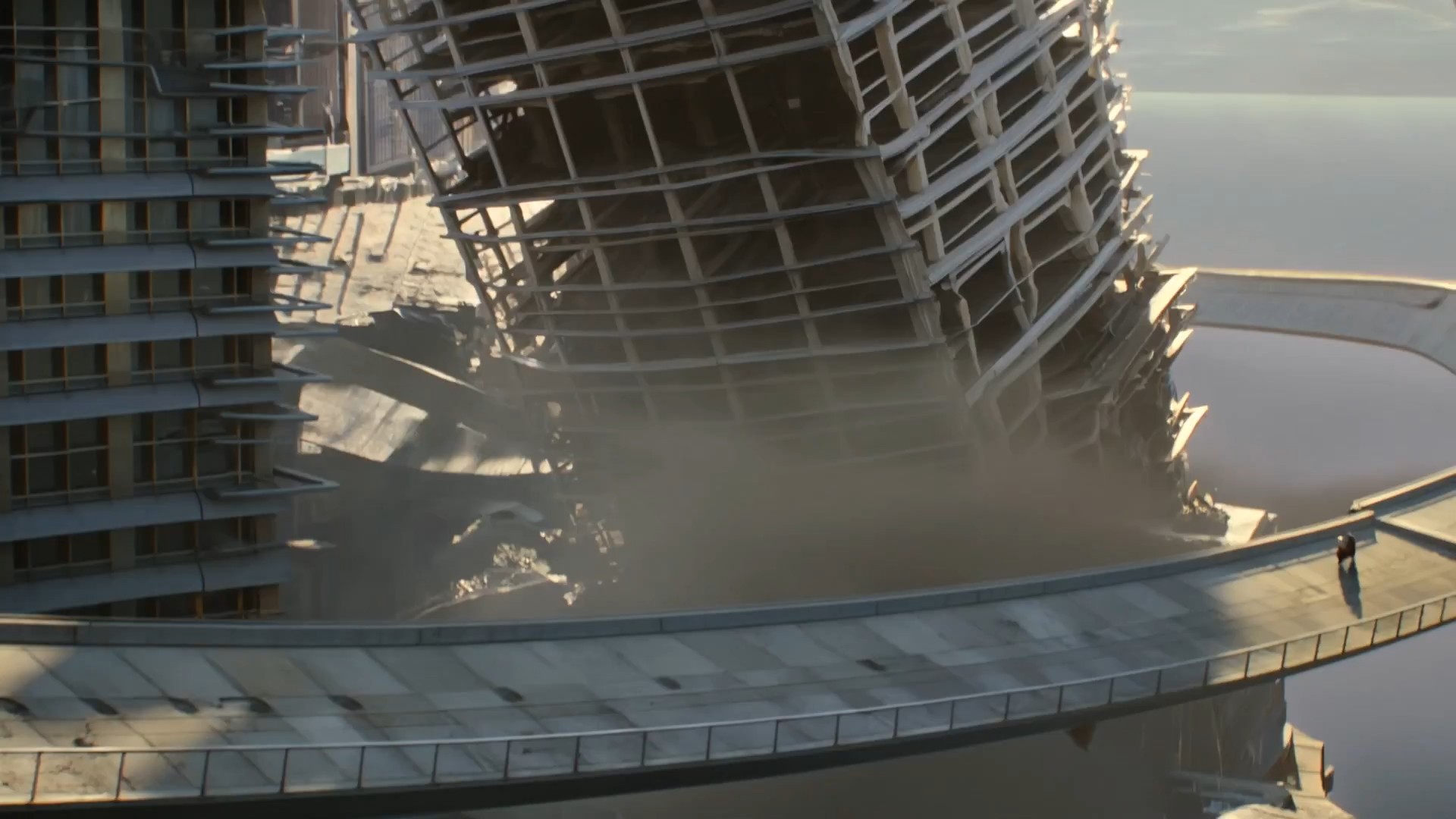 Seedance 2.0 video: Epic Long Shot: Tower Collapse Motorbike Chase